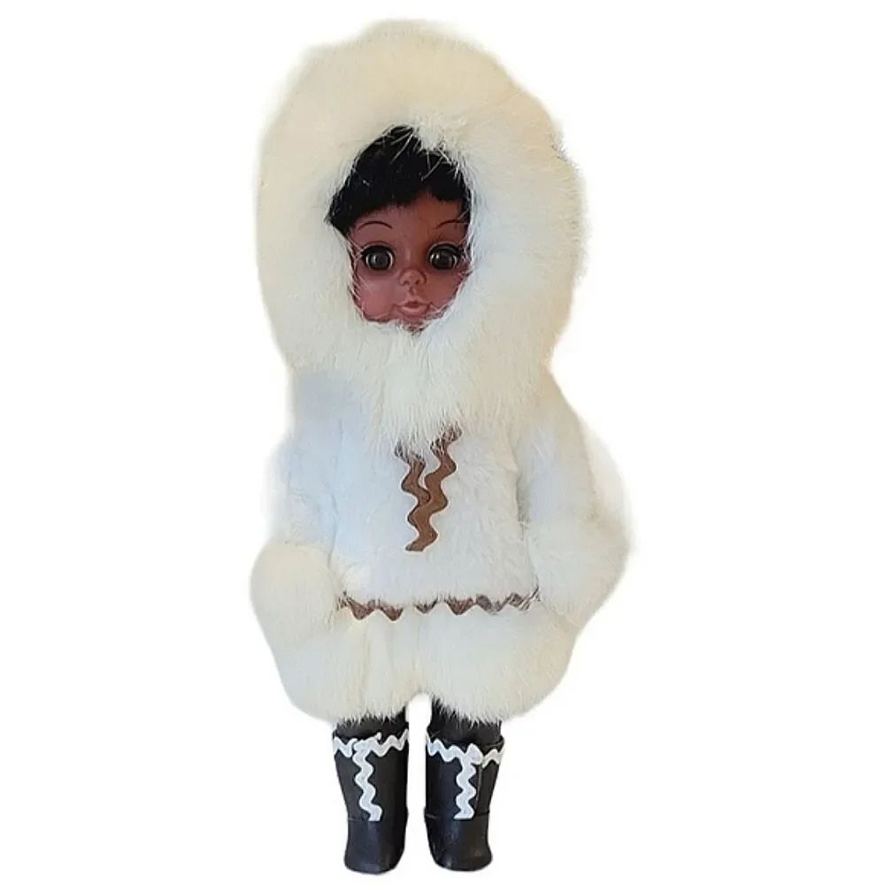 Vintage Alaskan Inuit Eskimo White Fur Doll